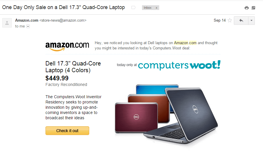 Oferta personalizada de Amazon