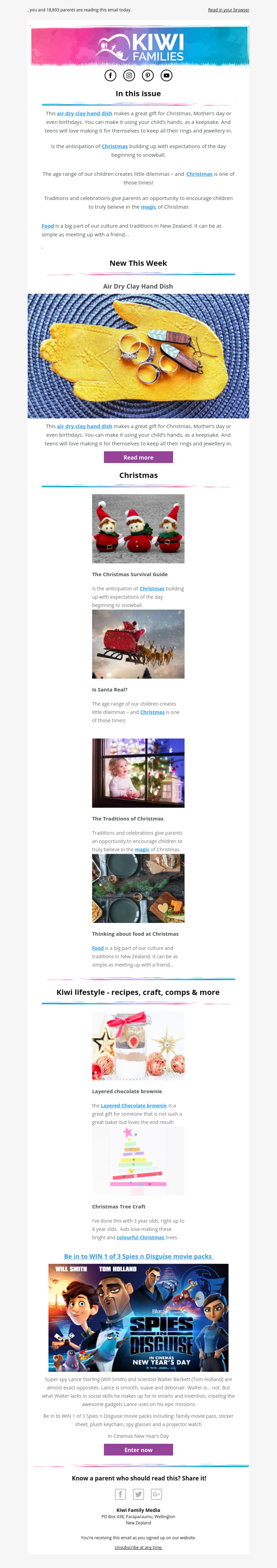 Kiwi Family Media - Christmas example - Made with MailerLite