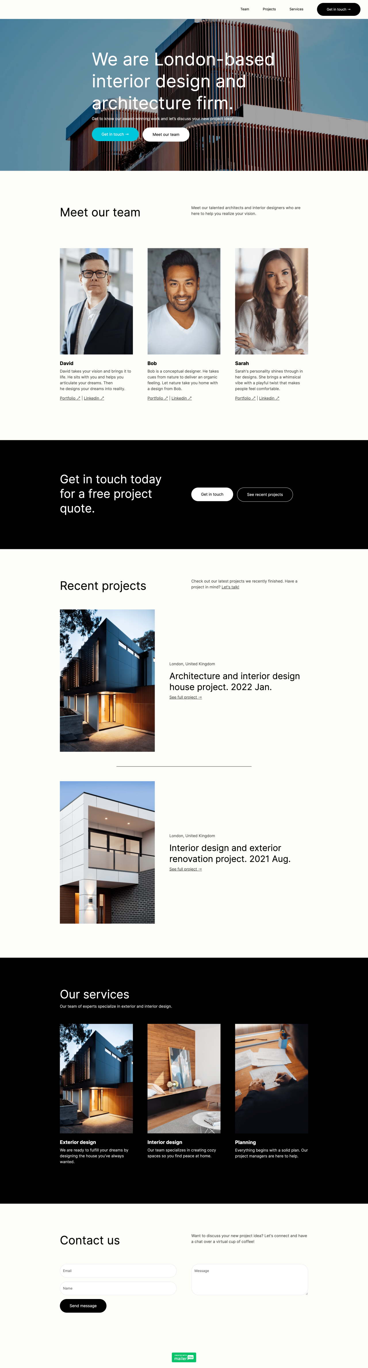 Architecture firm szablon - stworzony przez MailerLite