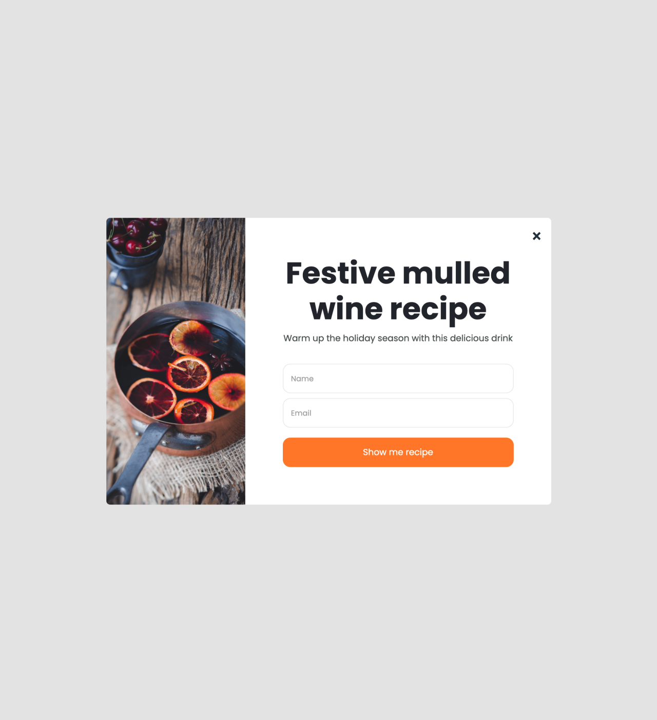 Holiday recipes szablon - stworzony przez MailerLite